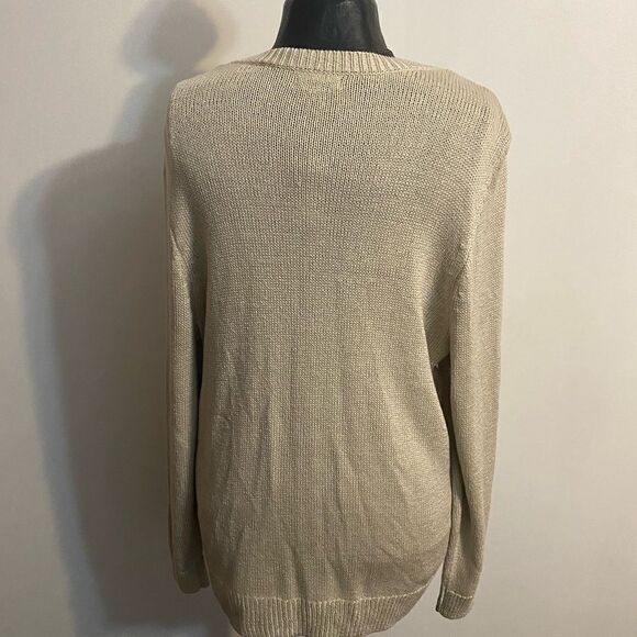 Apt 9 Beige V-neck Knit sweater, size 2X - Picture 2 of 3